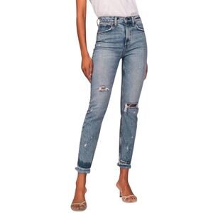 Abercrombie & Fitch High Rise The Mom Distressed Raw Hem Jeans Size 29/8